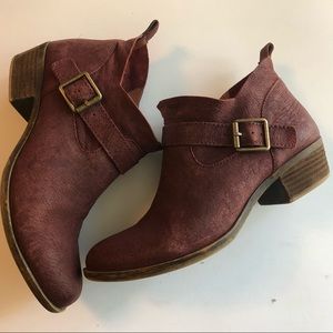 LUCKY BRAND LEATHER RED sz7.5 Bootie